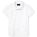 Girls Uniform Pintuck Poplin Button Down Shirt