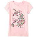 Girls Glitter Unicorn Graphic Tee