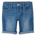 Girls Roll Cuff Denim Skimmer Shorts