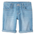 Girls Roll Cuff Denim Skimmer Shorts