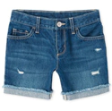 Girls Distressed Denim Boyfriend Shorts