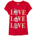 Girls Glitter Love Unicorn Graphic Tee