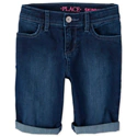 Girls Roll Cuff Denim Skimmer Shorts