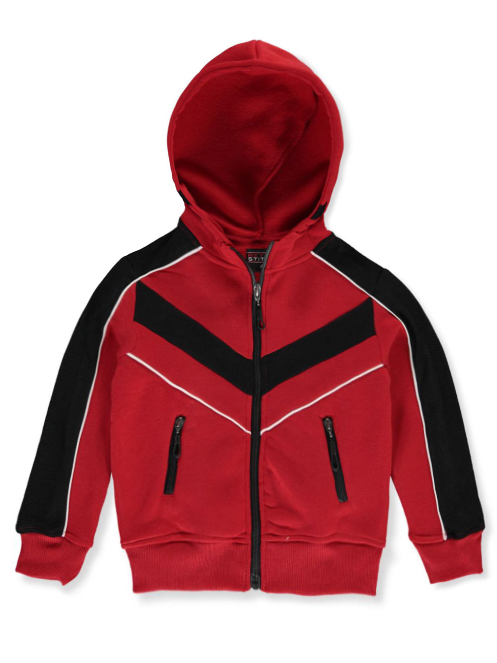 BOYS’ CHEVRON-LINED ZIP-UP HOODIE
