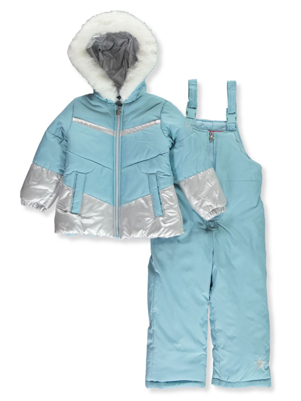 GIRLS’ METALLIC CHEVRON 2-PIECE SNOWSUIT