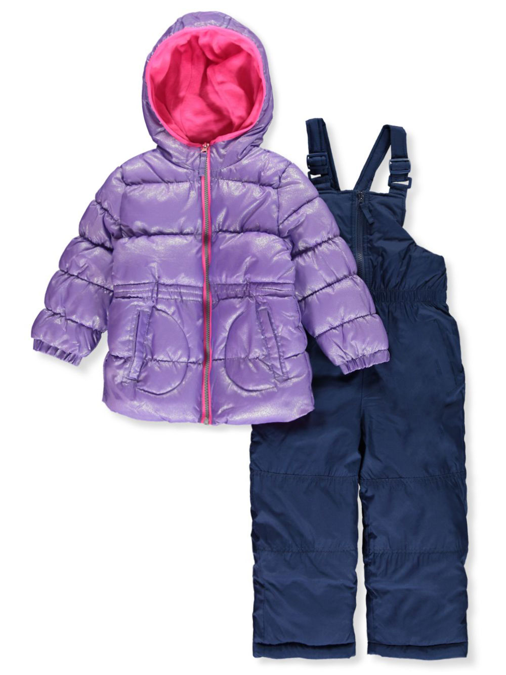 GIRLS’ POLKA GRID 2-PIECE SNOWSUIT WITH EAR WARMER HEADBAND